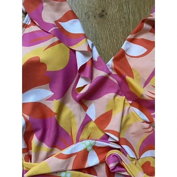 Women's Bathing Suit Pink Lily Tropic Like Hot One Piece Swimsuit  Size L NEW - Picture 6 of 13